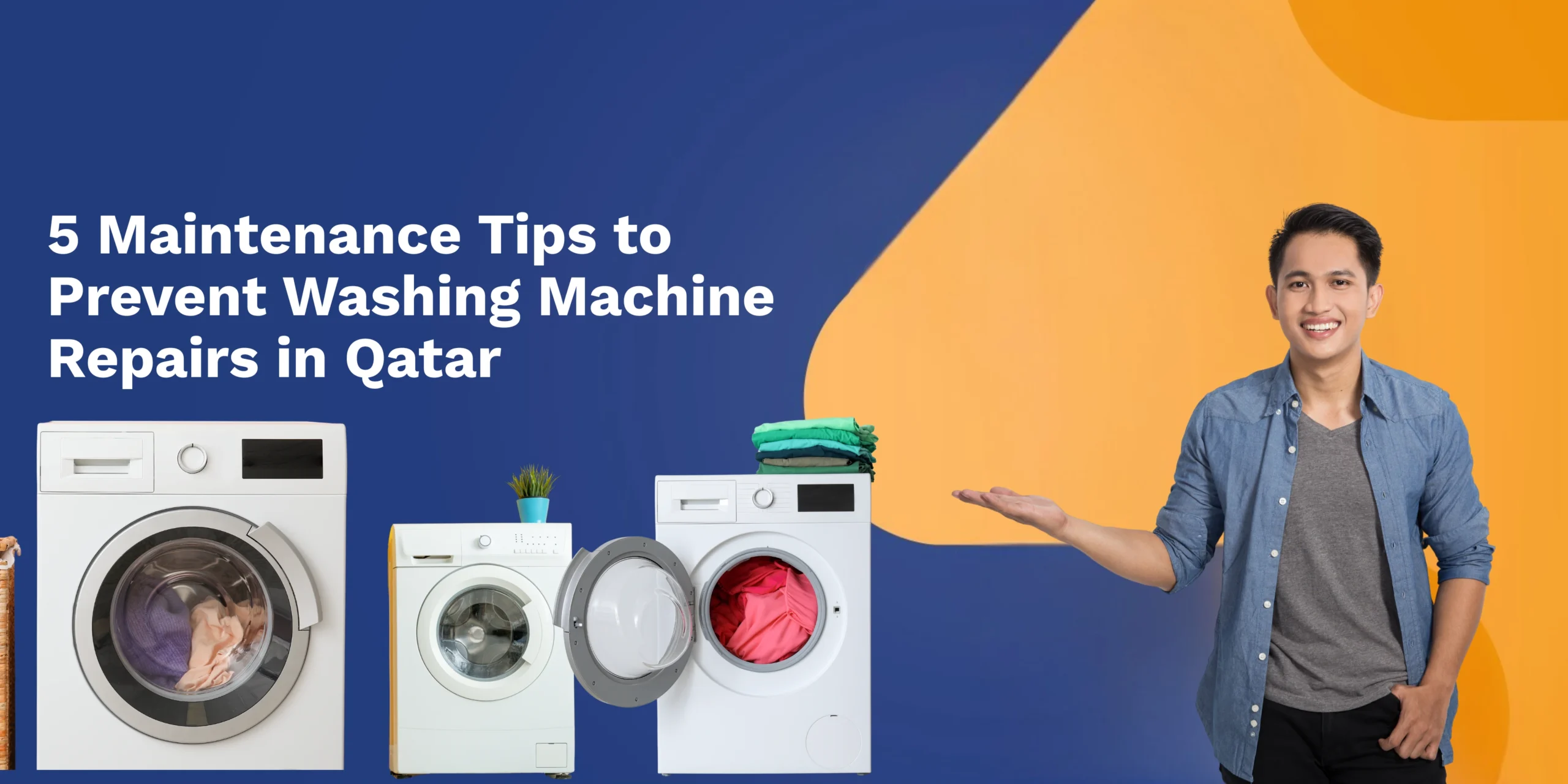 Technician performing washing machine maintenance in a Doha home, Qatar